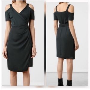 DONATED 🦖 🦖 ALL SAINTS CADIA COLD SHOULDER WRAP DRESS